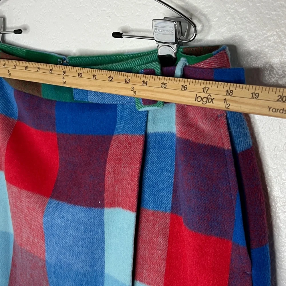 Plaid Mini Skirt in Blue & Green